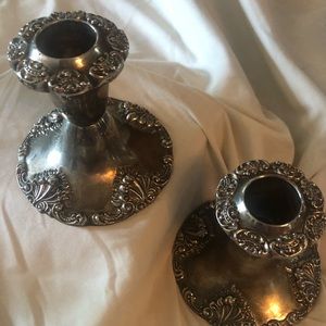 Godinger Silver plated candle holder set